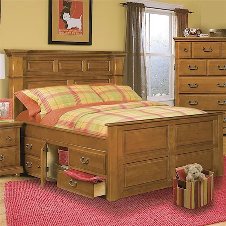 Classic Full Panel Bed with Double Underbed Storage